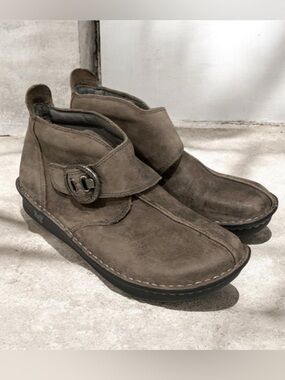 Alegria Caiti Stone Wall Leather Ankle Boots Distressed Booties EU 41 US 10.5/11